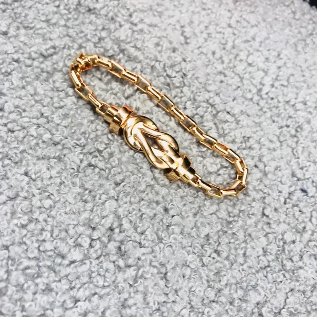 Silver and Gold Knot Charm Chain Link Bracelets 2