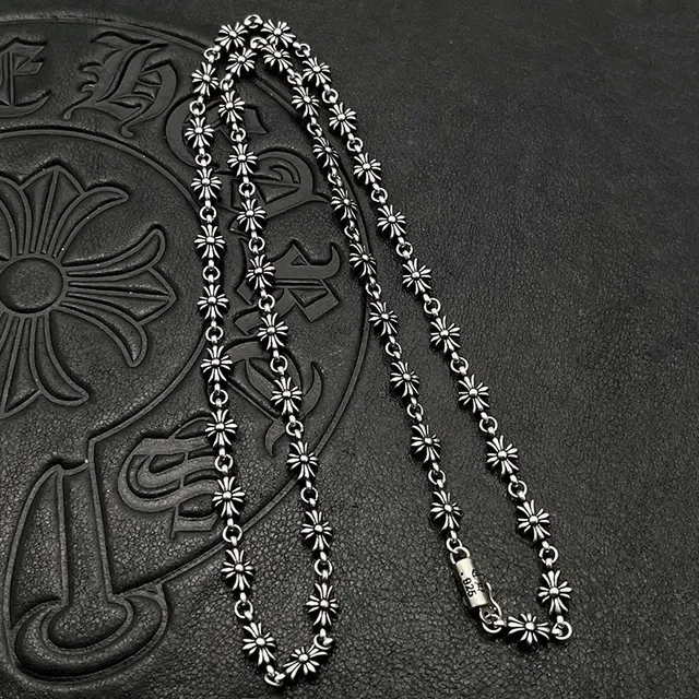 Silver Black Ball Chain Metallic Necklace 2