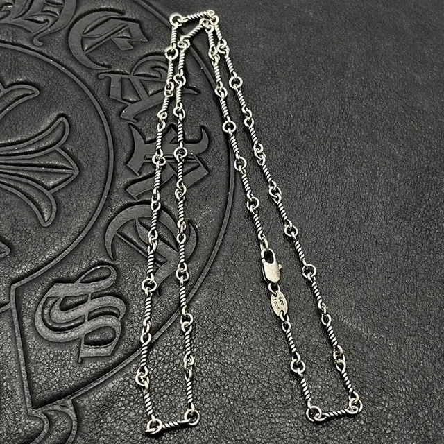 Silver Black Ball Chain Metallic Necklace 4