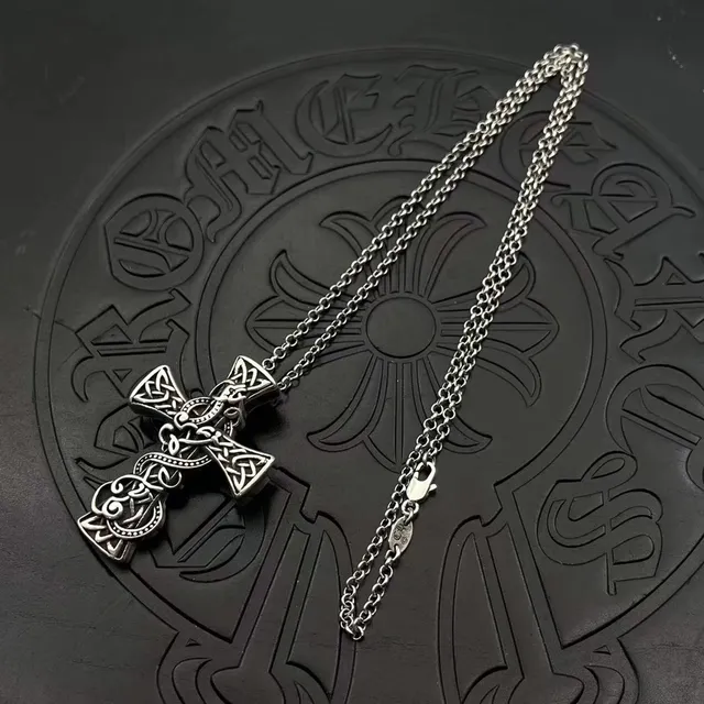 Silver Celtic Knot Cross Pendant Necklace 7
