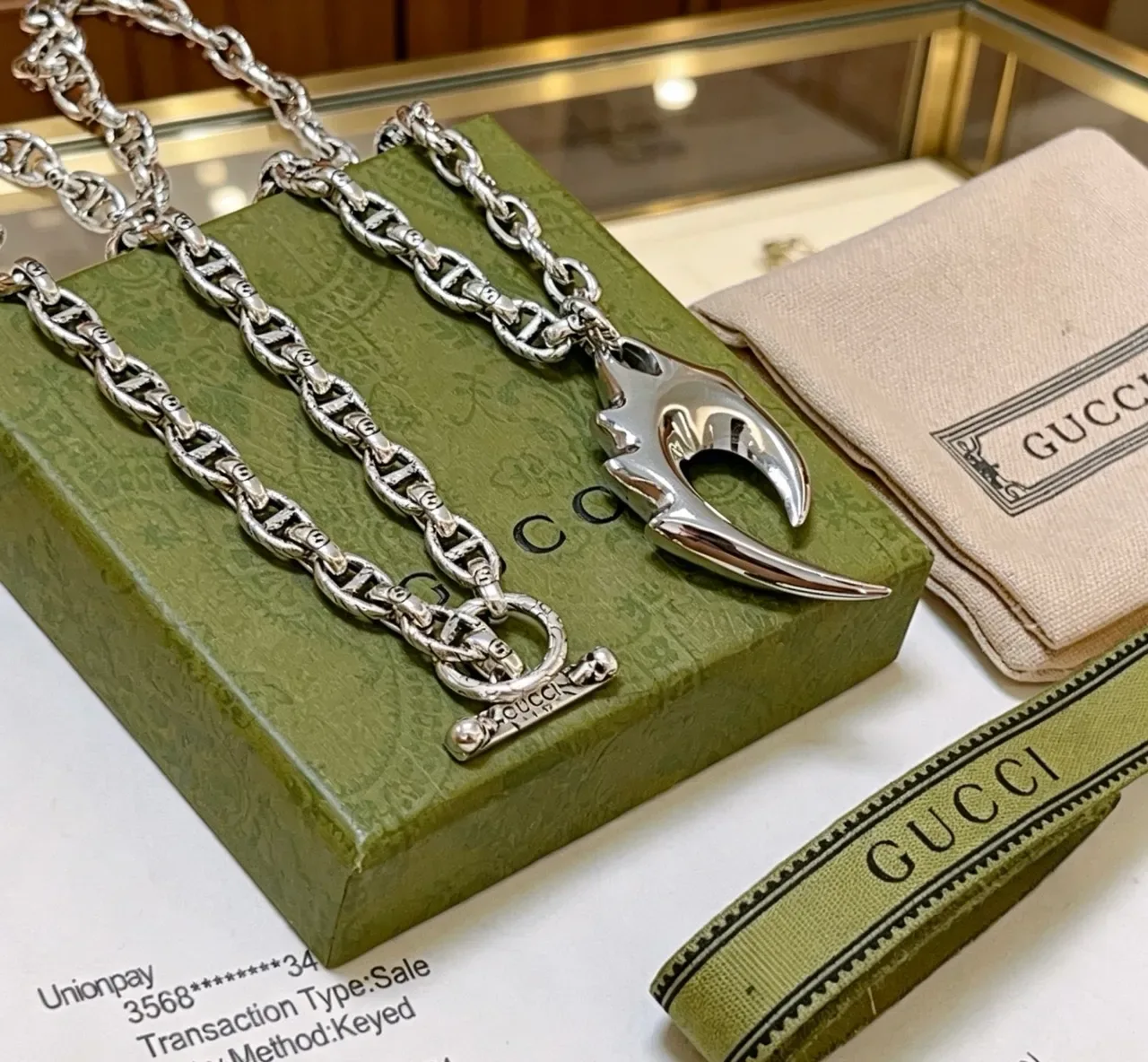 Silver Chunky Mariner-Link Chain Textured Section Necklace 7