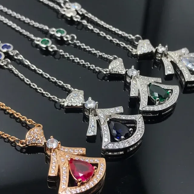 Silver Gold Bow-Motif Pendant Pavé-Set White Stones Necklace 2