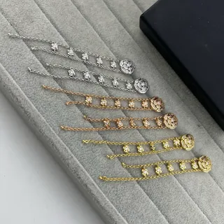 Pulsera de plata y oro con motivo floral Pavé-Set de piedras