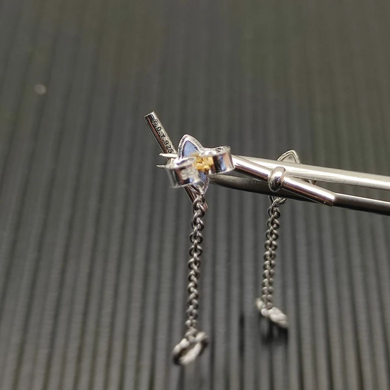 Silver Knot Toggle Chain Drop Earrings 4