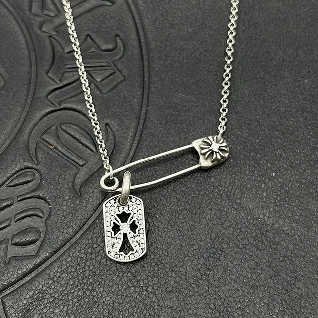 Silver Multi-Charm Pendant Metal Necklace 4