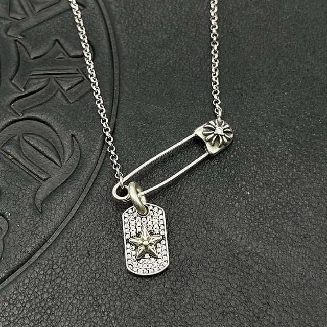 Silver Multi-Charm Pendant Metal Necklace 5