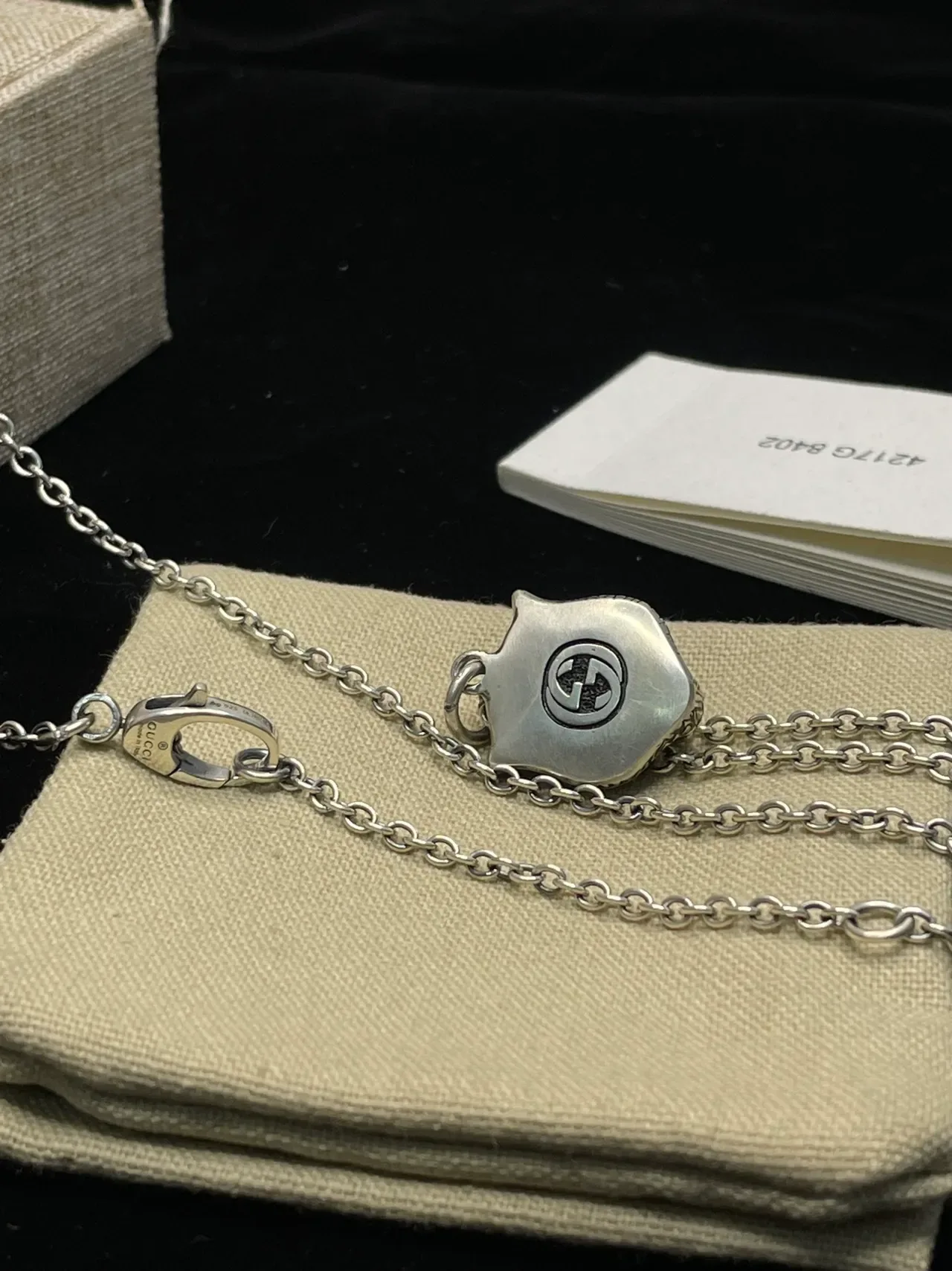 Silver Tiger Head Pendant Necklace 3