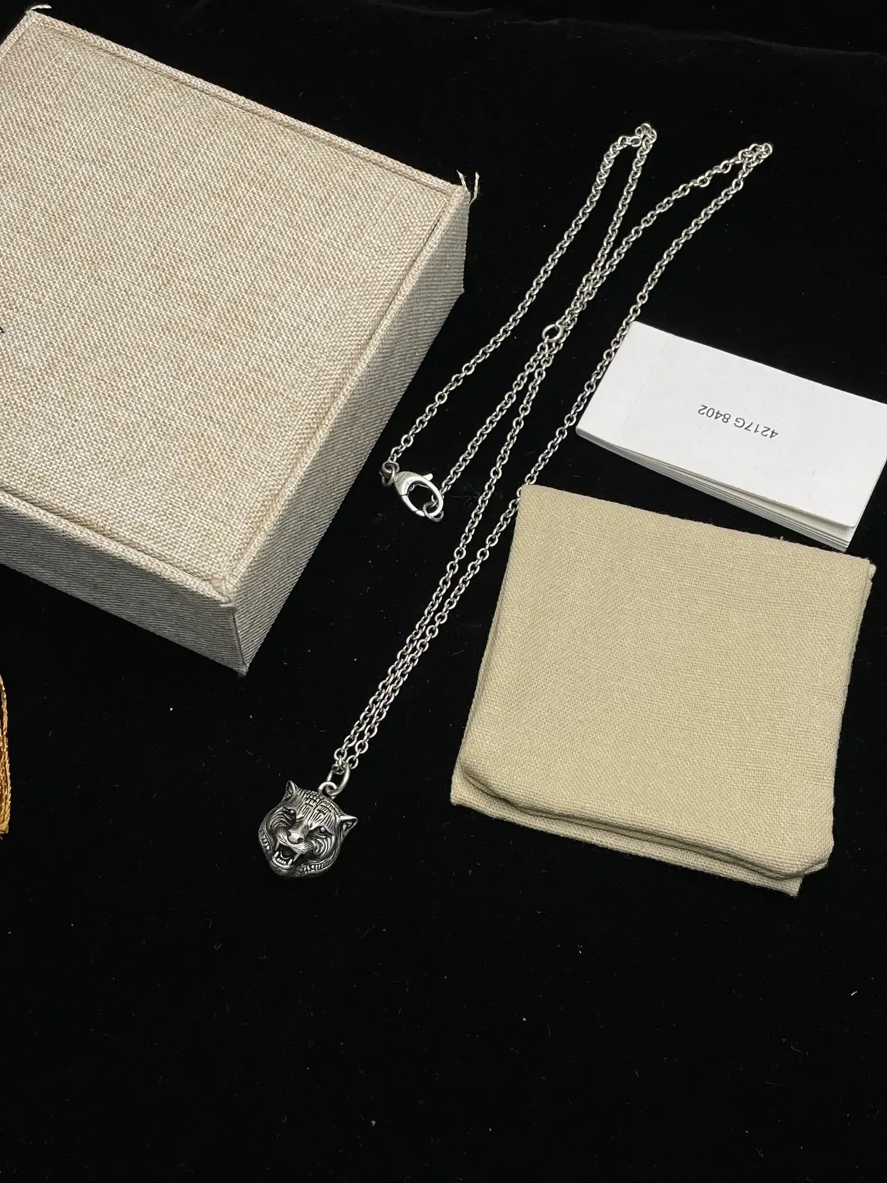 Silver Tiger Head Pendant Necklace 6