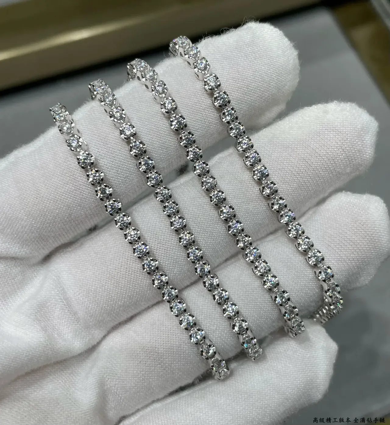 Silver-Tone Full-Pavé Linear Bracelets 6