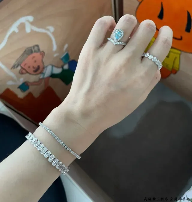 Silver-Tone Full-Pavé Linear Bracelets 9