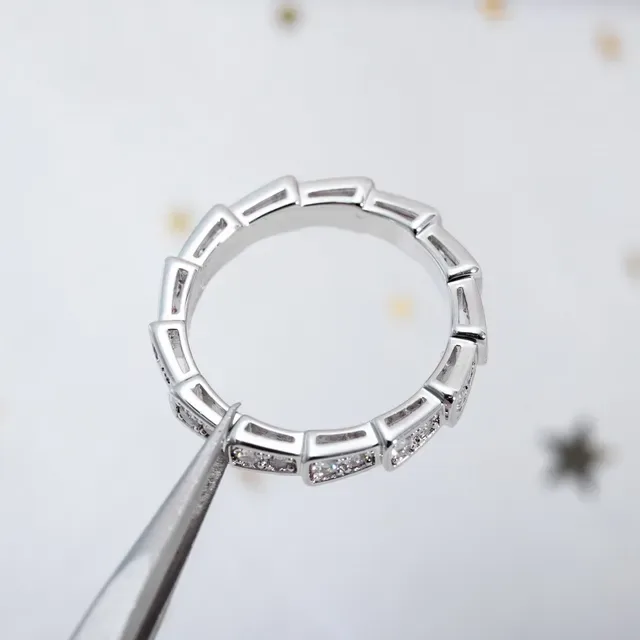 Silver-Tone Geometric Channel-Set Pavé Ring 3