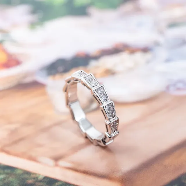 Silver-Tone Geometric Channel-Set Pavé Ring 5
