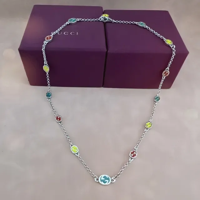Silver-Tone Multi-Gem Station Necklace 6