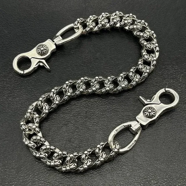 Silver-Toned Oxidized Curb Link Chain Bracelet 2