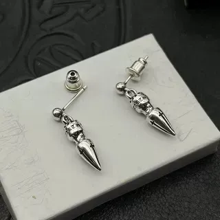Silver-Toned Spike Dangling Stud Earrings 6