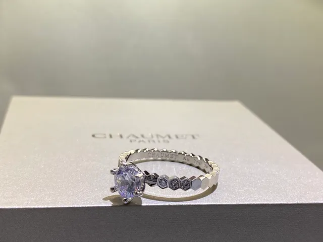 Silver Transparent Double-Stone Set Hexagonal Segmented Band Ring 4