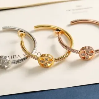 Silver Yellow Gold Rose Gold Pavé Floral Hoop Earrings