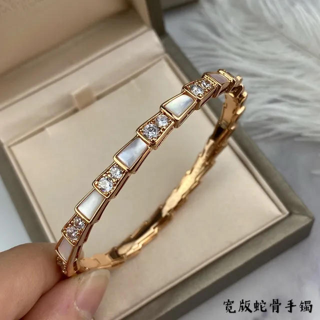 Snake Bone Bracelet Green Gold Segmented Geometric Bracelet 5