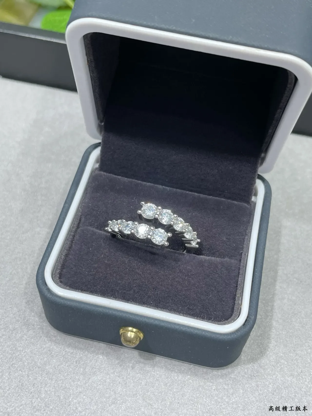 Stacked Pavé-Set Split Shank Double Band Rings 5
