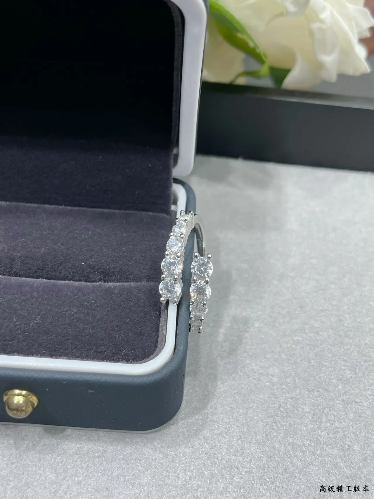 Stacked Pavé-Set Split Shank Double Band Rings 6