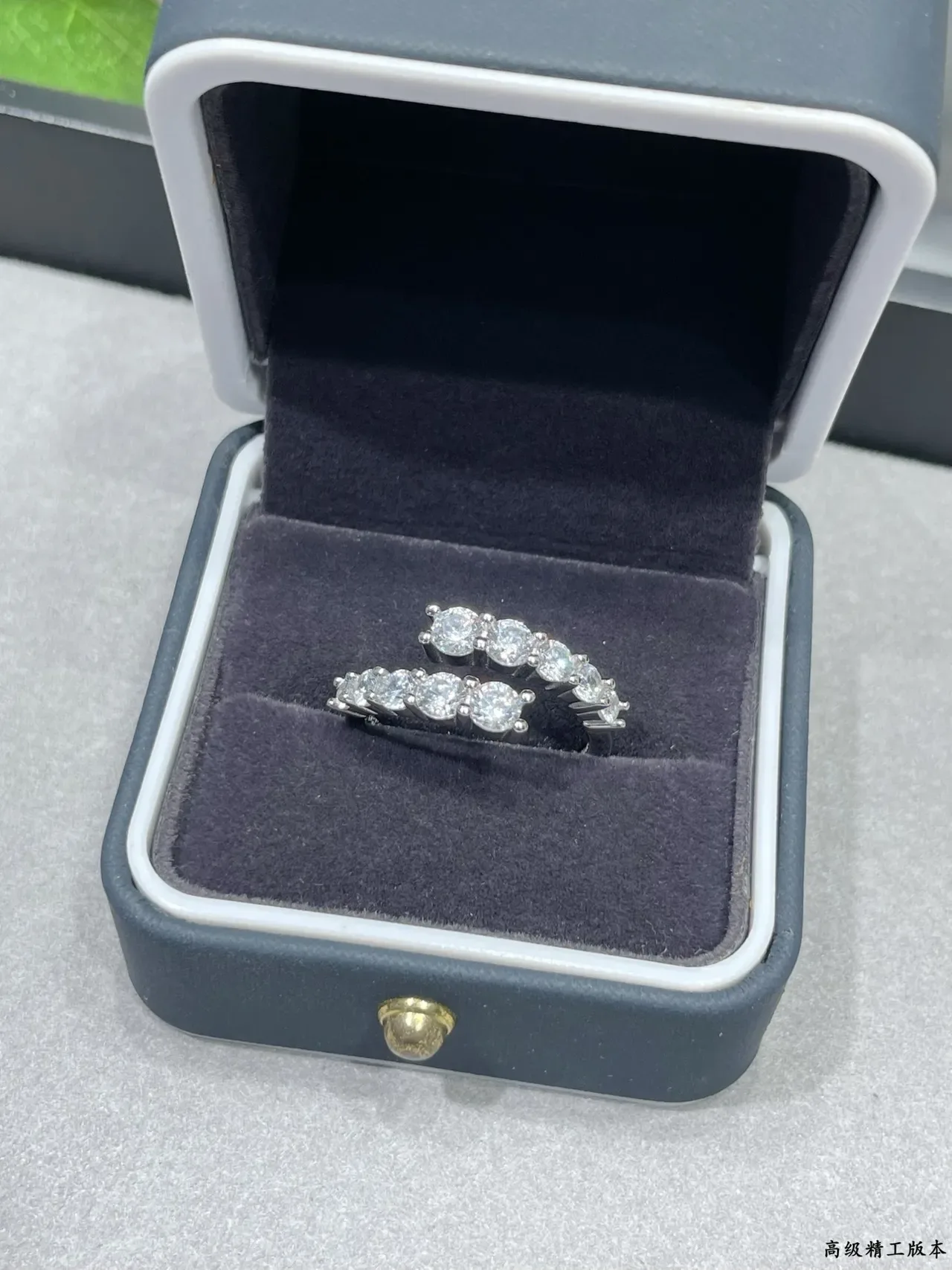 Stacked Pavé-Set Split Shank Double Band Rings 9