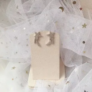 Star-Shaped Pavé Crystal Shooting-Star Stud Earrings