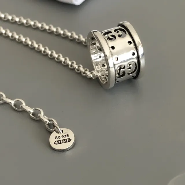 Sterling Silver Openwork Scroll Pendant Necklace 4