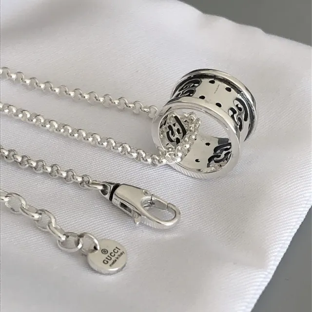 Sterling Silver Openwork Scroll Pendant Necklace 7