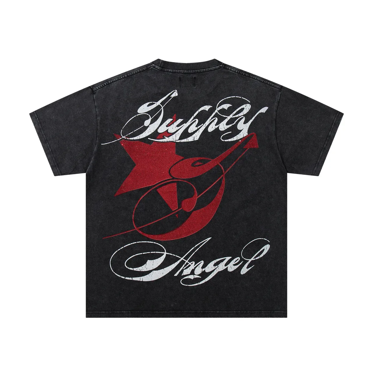 Supply Angel Graphic Oversized Black T-Shirt 4