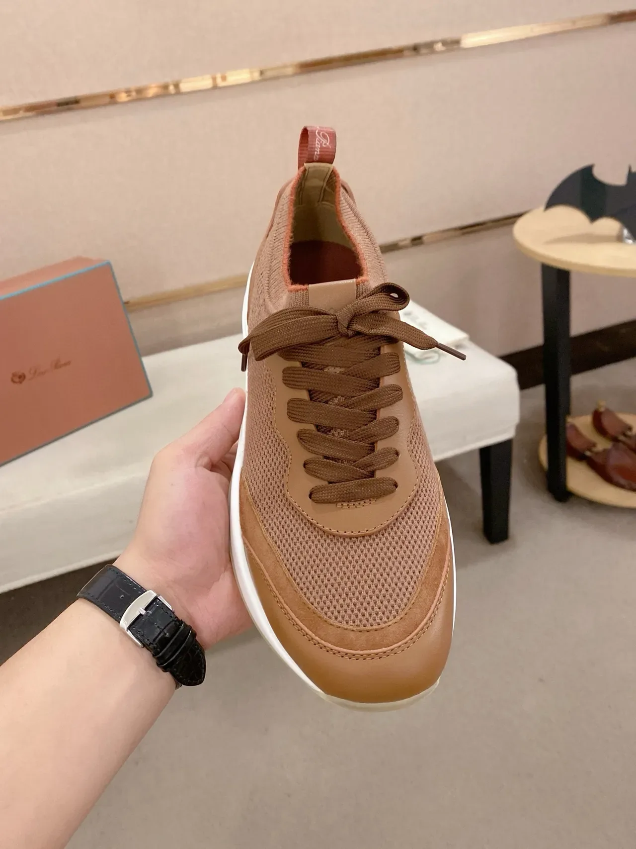 Tan Mesh and Suede Lifestyle Sneaker 2