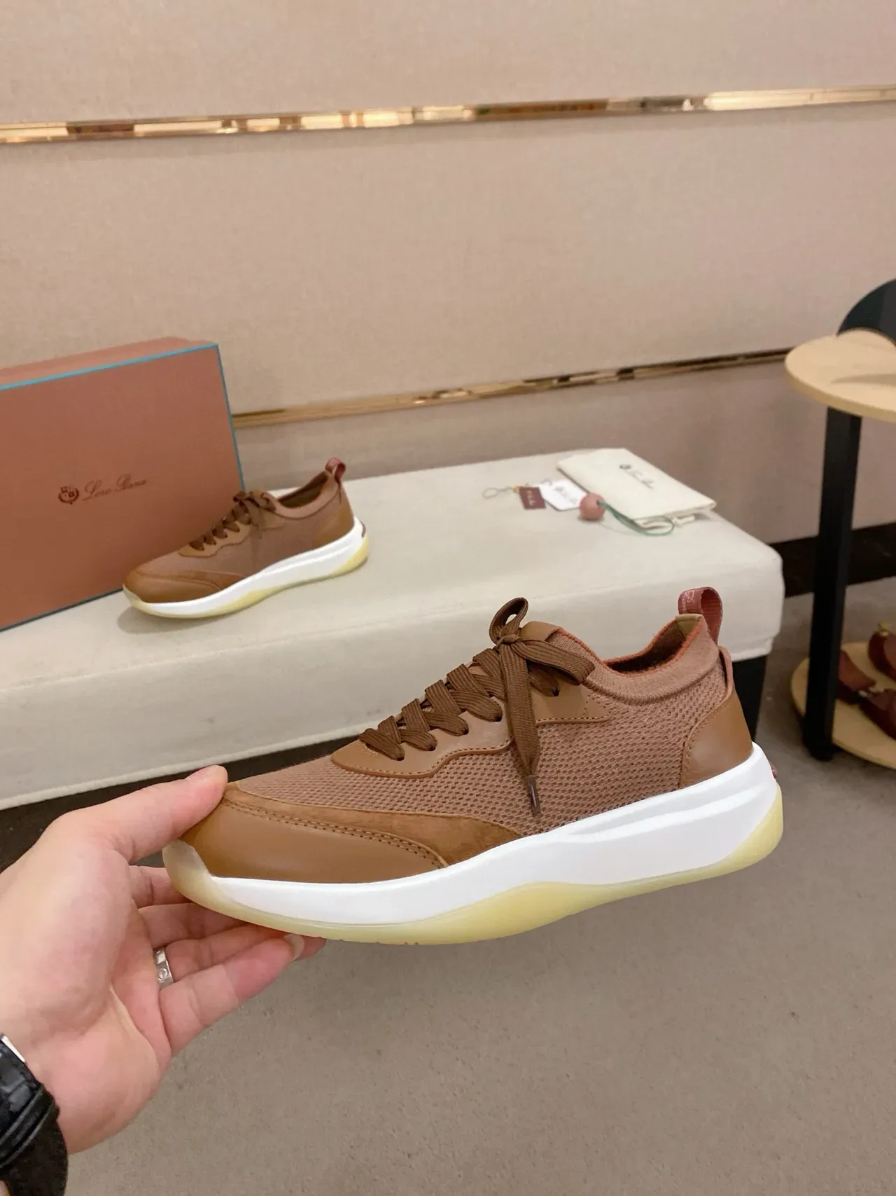 Tan Mesh and Suede Lifestyle Sneaker 3