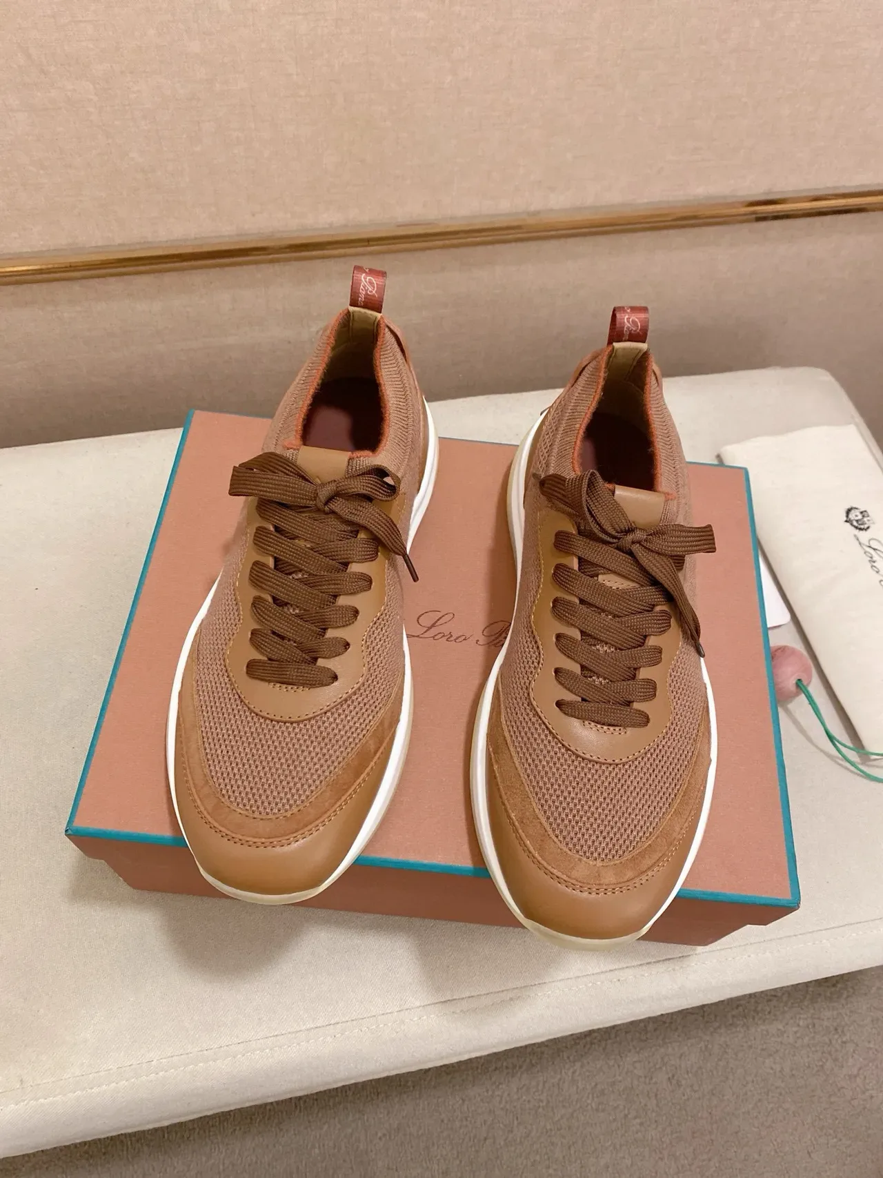 Tan Mesh and Suede Lifestyle Sneaker 6