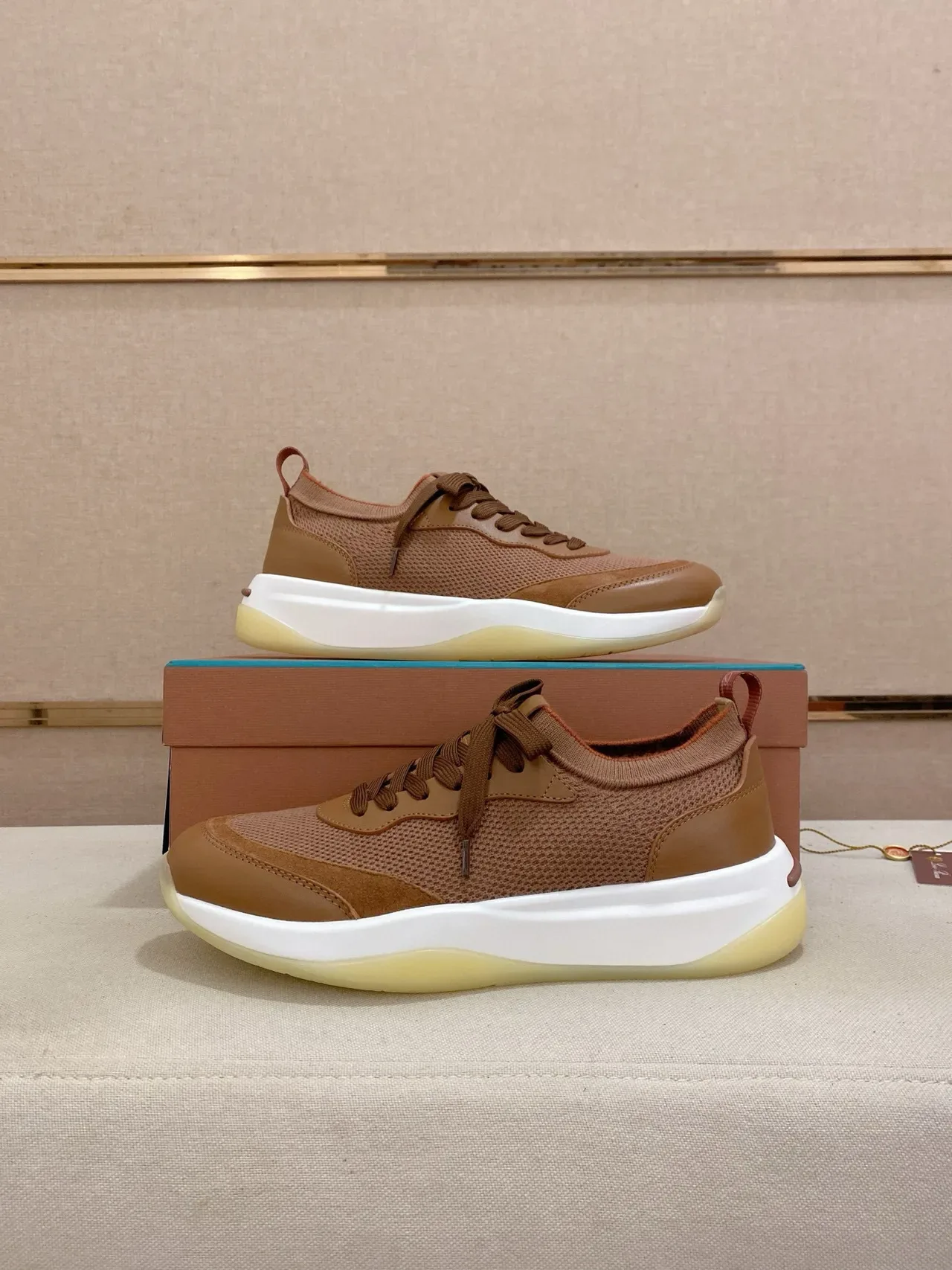 Tan Mesh and Suede Lifestyle Sneaker 7