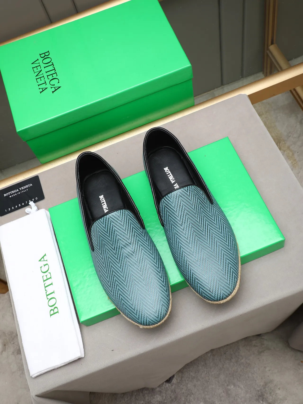 Teal Woven Herringbone Espadrille Loafer 4