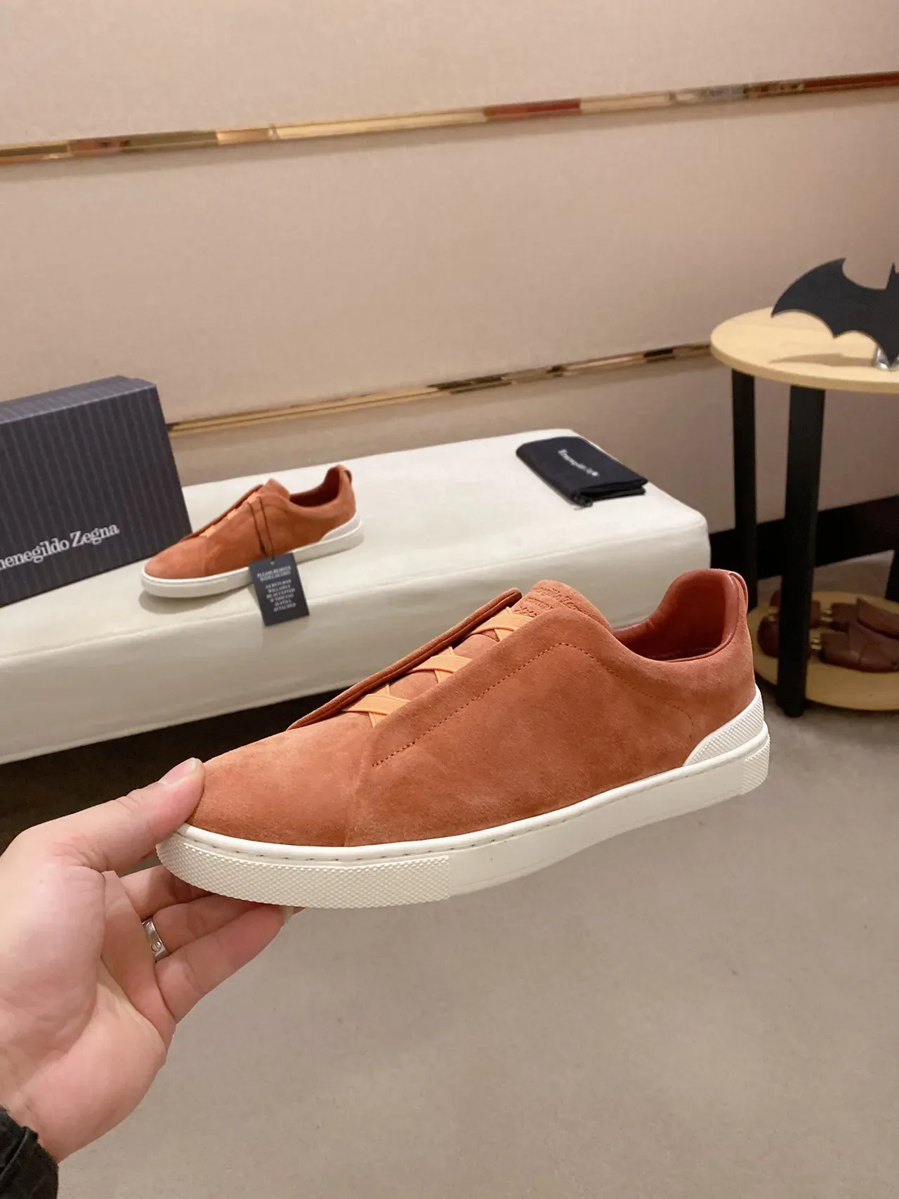 Terracotta Suede Slip-On Sneaker 8