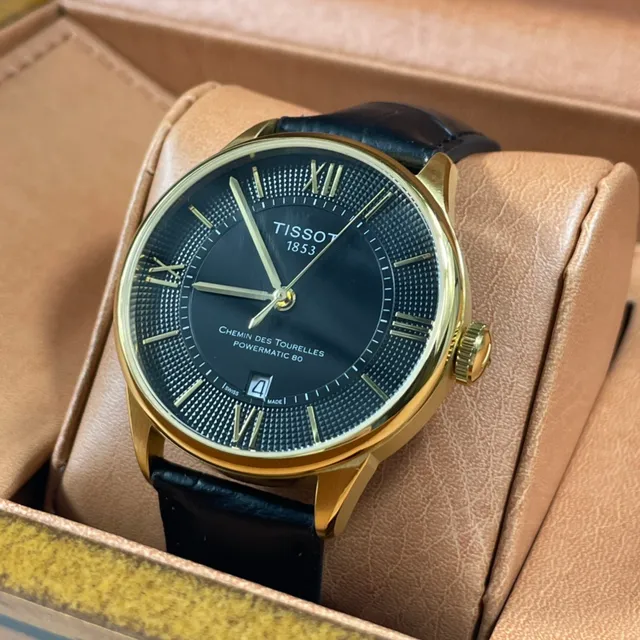 Tissot Chemin des Tourelles Powermatic 80 Cadran Noir Doré Montre Mécanique 3