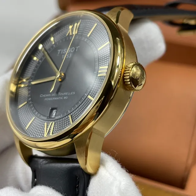 Tissot Chemin des Tourelles Powermatic 80 Cadran Noir Doré Montre Mécanique 5