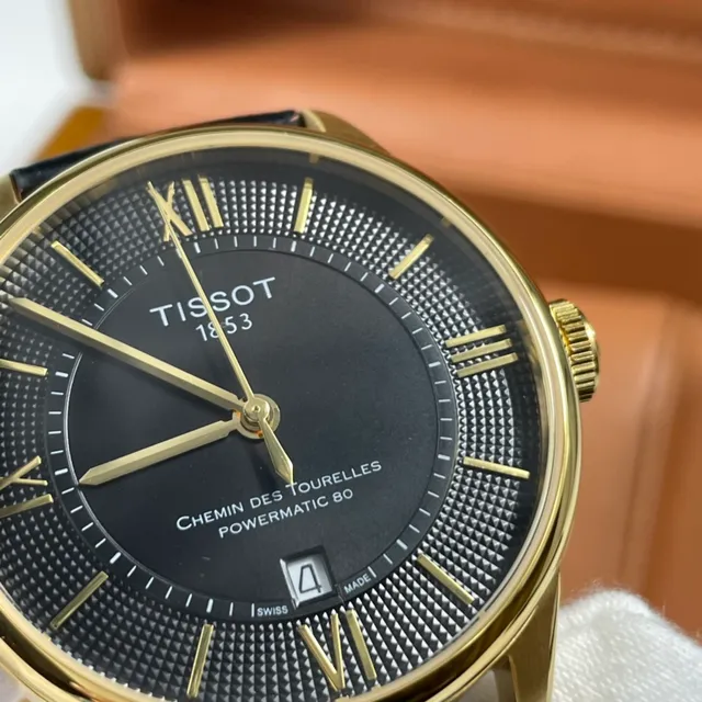 Tissot Chemin des Tourelles Powermatic 80 Cadran Noir Doré Montre Mécanique 6