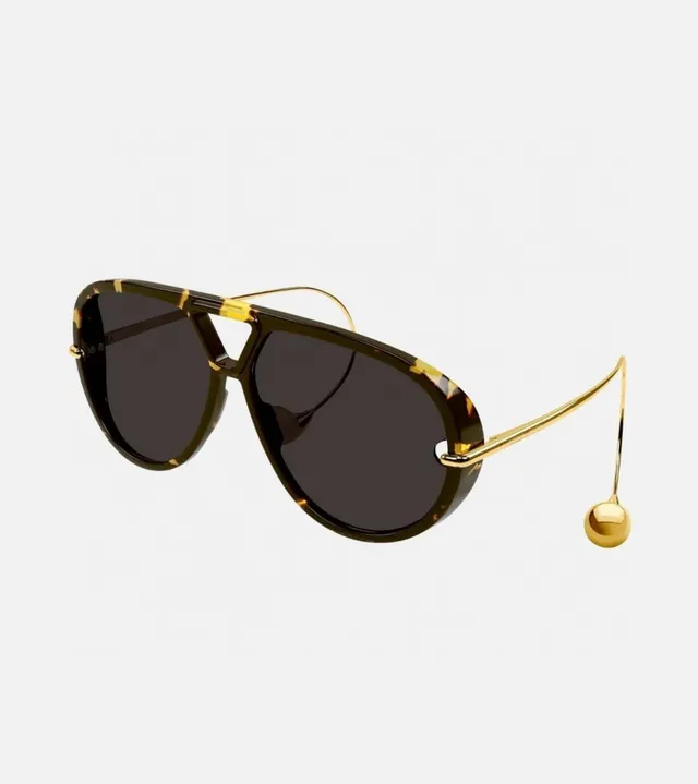 Transparent Brown Aviator Silhouette Frame Sunglasses 7