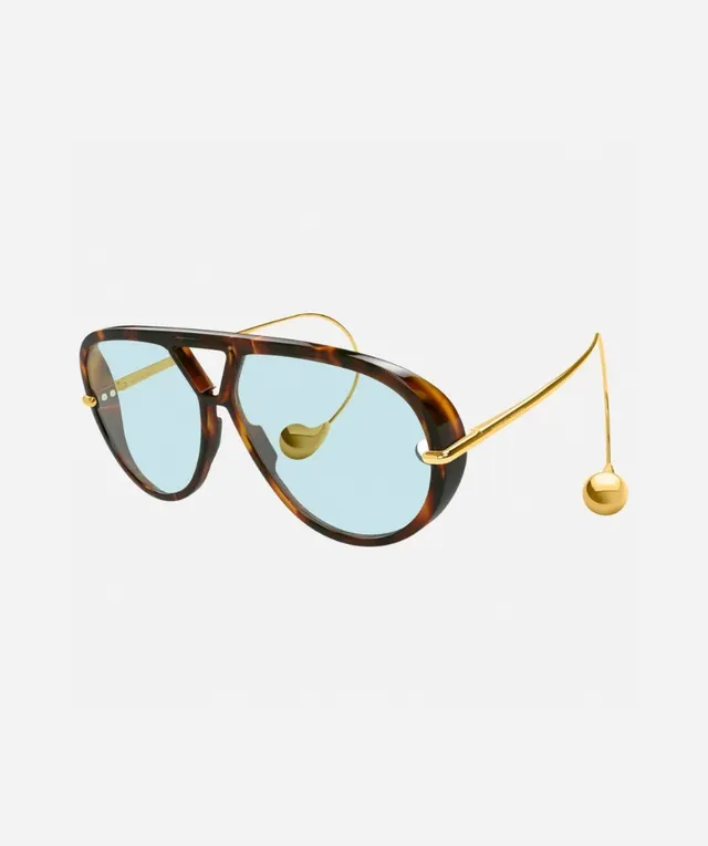 Transparent Brown Aviator Silhouette Frame Sunglasses 8