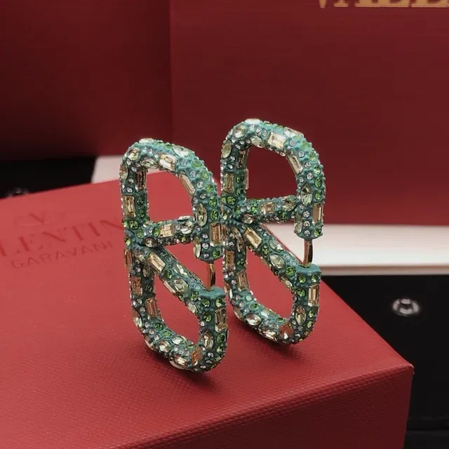 Turquoise Crystal-Encrusted Geometric Hoop Earrings 8