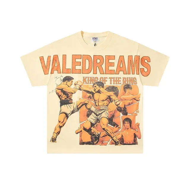 VALEDREAMS King of the Ring Graphic Print Beige T-Shirt 2