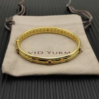 Vid Yurm Pulseira de Ouro Vermelho treliça geométrica interior