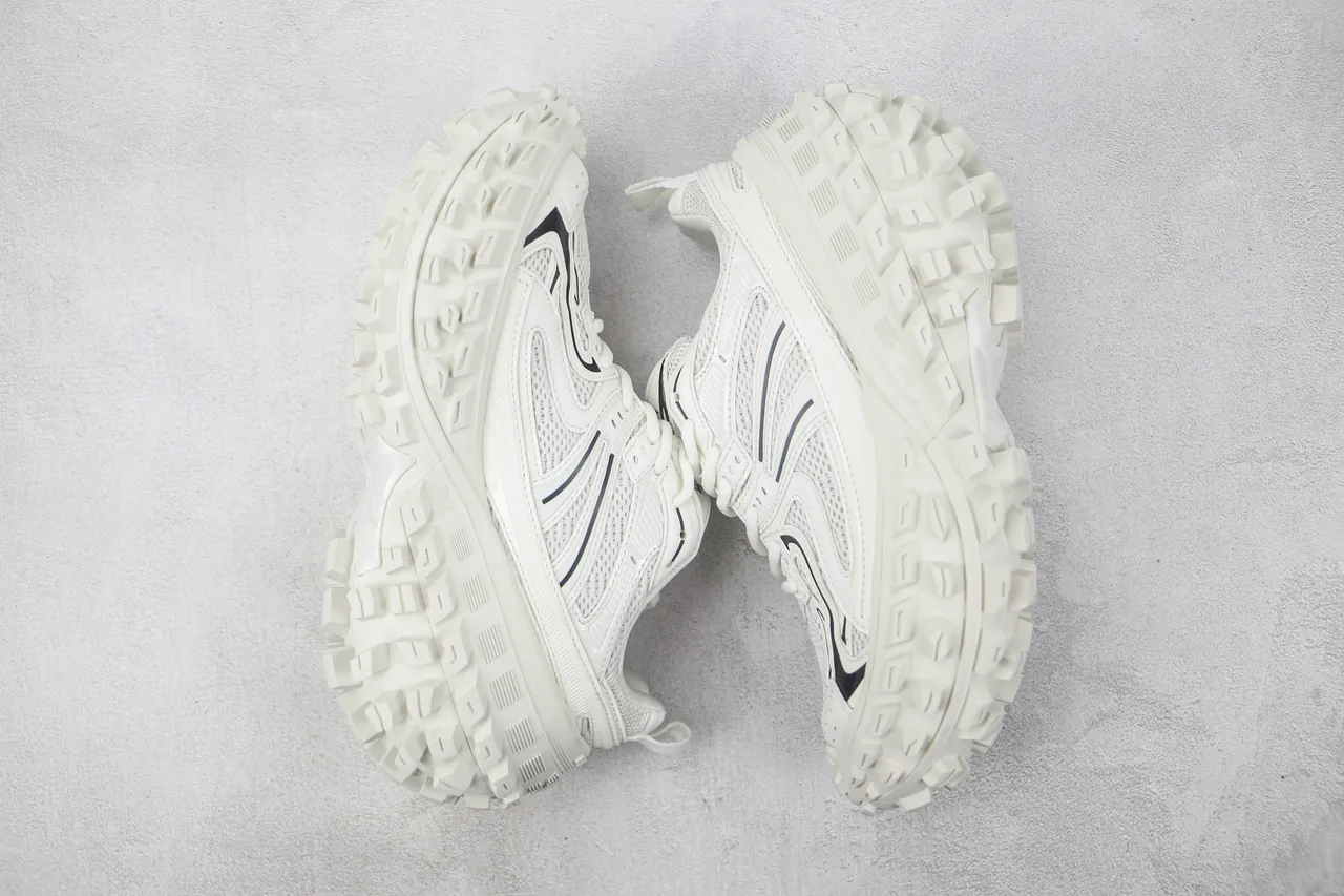 White and Black Chunky Platform Lifestyle Sneakers 2