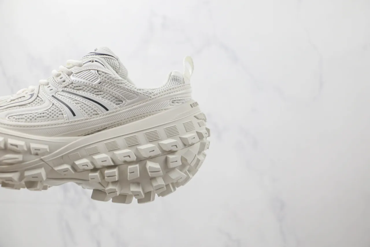 White and Black Chunky Platform Lifestyle Sneakers 7