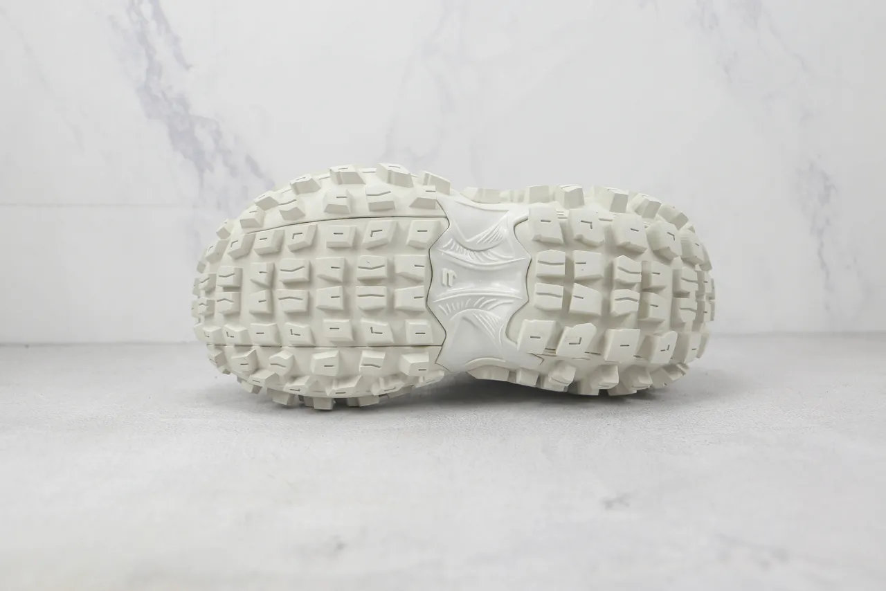 White and Black Chunky Platform Lifestyle Sneakers 8