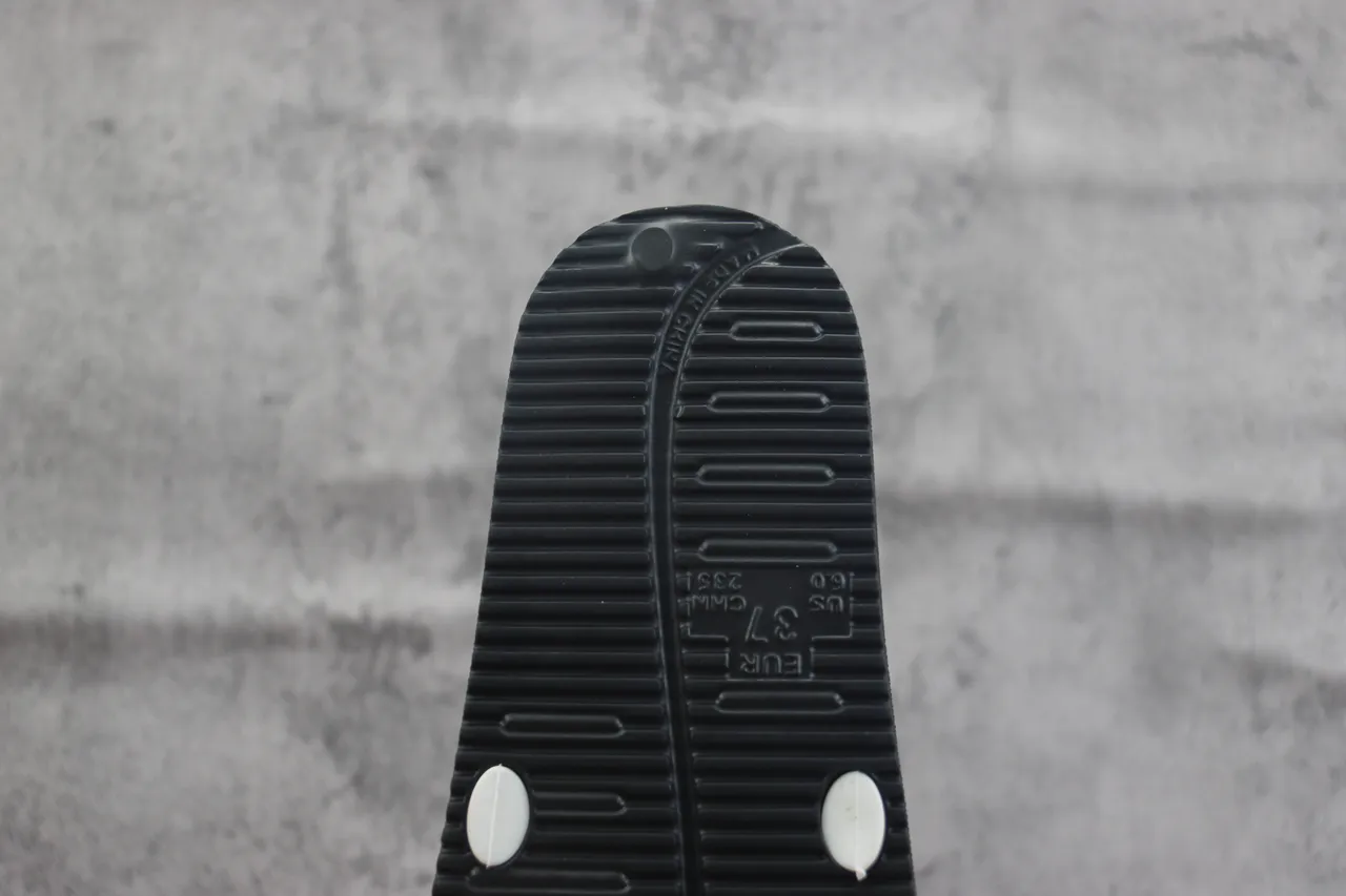 White and Black Molded Strap Slipper 3