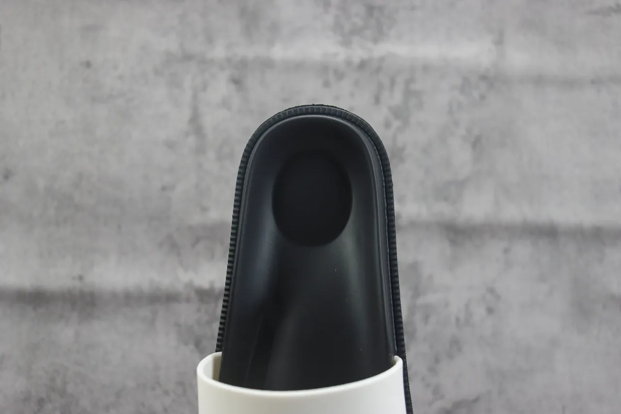 White and Black Molded Strap Slipper 4