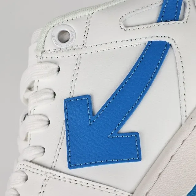 White and Blue Arrow-Logo Lifestyle Sneakers 6