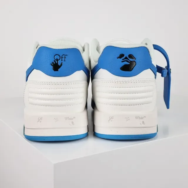 White and Blue Arrow-Logo Lifestyle Sneakers 8